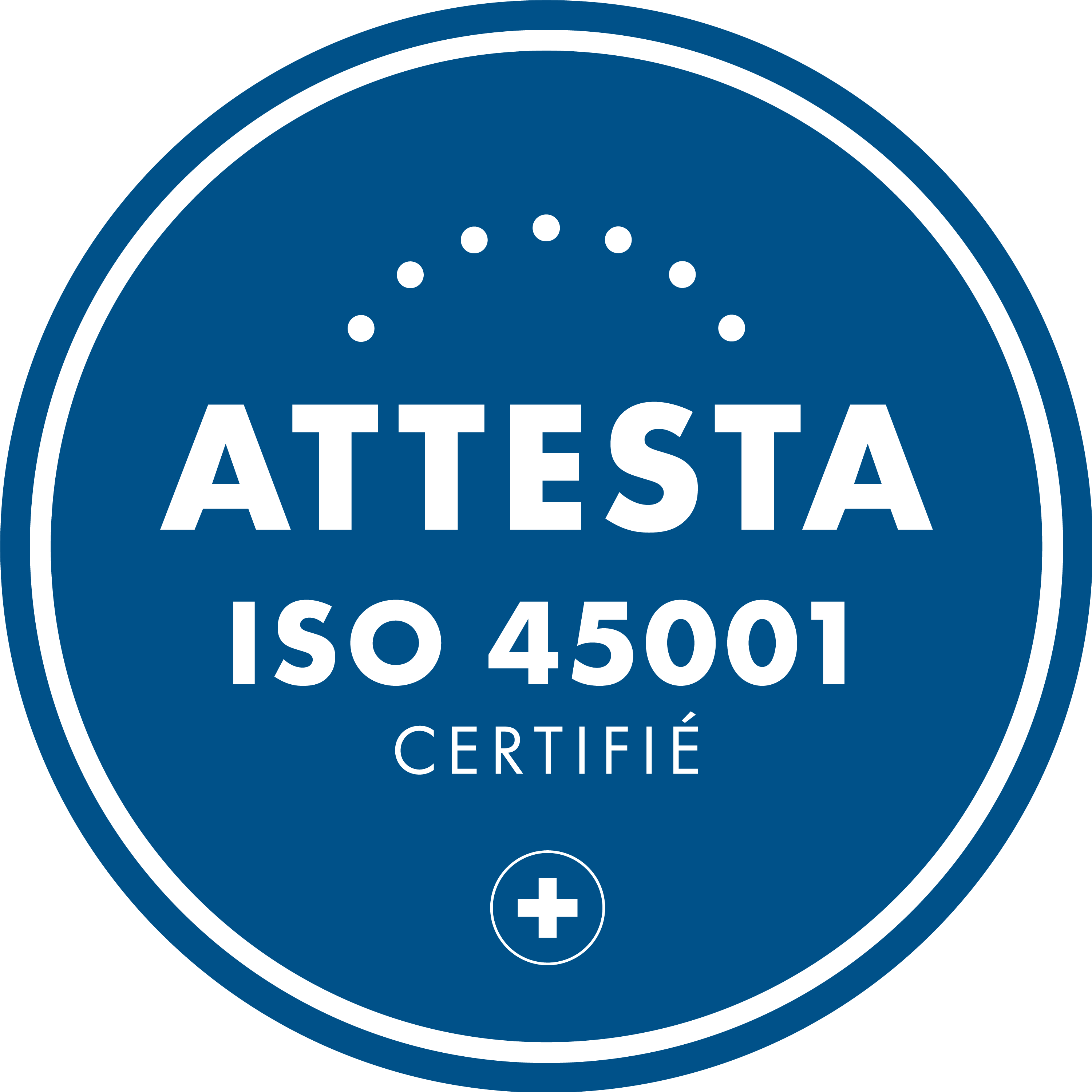 Badge Attesta ISO 45001 certifié